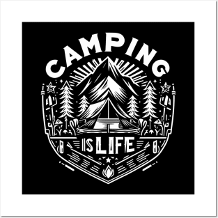 Camping Is Life - Vintage Styled Camping Posters and Art